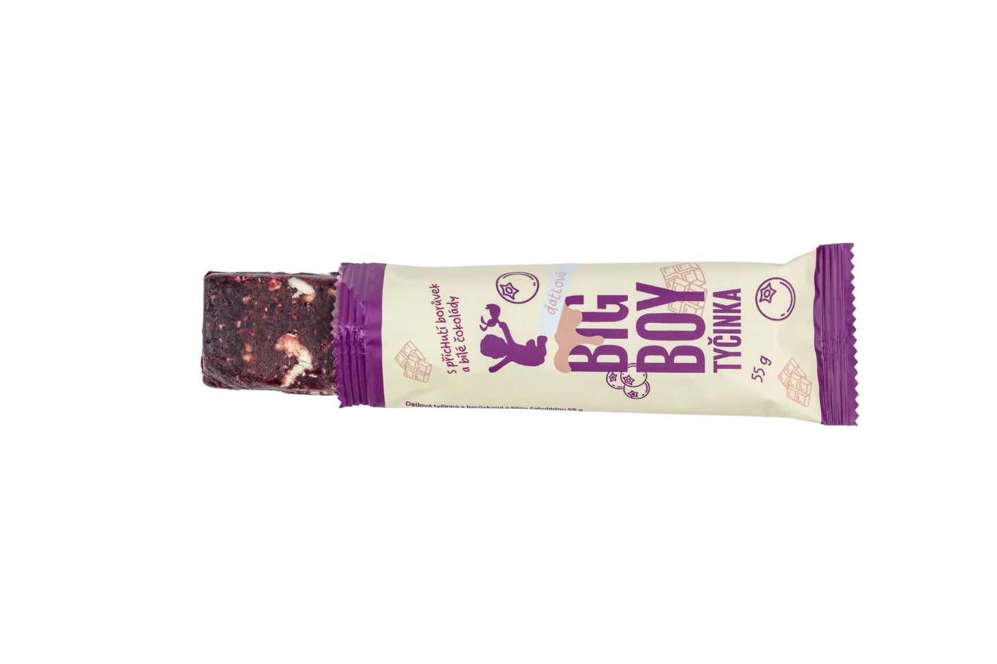 BIG BOY® Riegel mit Blaubeere und weißer Schokolade 55g