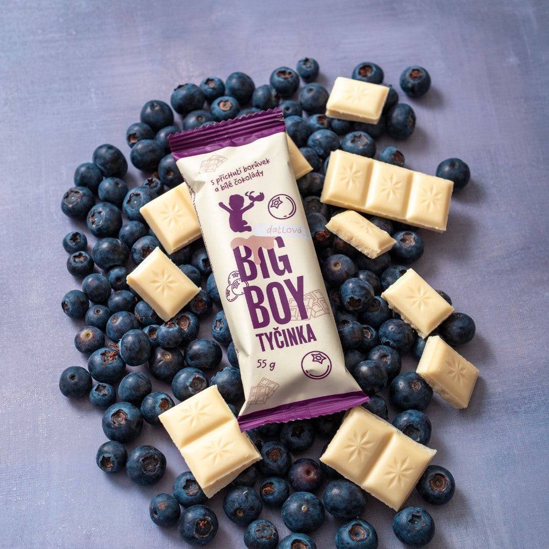 BIG BOY® Riegel mit Blaubeere und weißer Schokolade 55g
