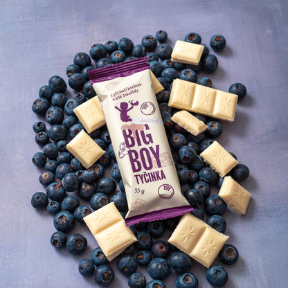 BIG BOY® Riegel mit Blaubeere und weißer Schokolade 55g