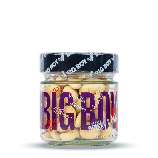 BIG BOY® Vanilletraum - Cashews in Bio-Weißer Schokolade mit Stücken echter Vanille 130g