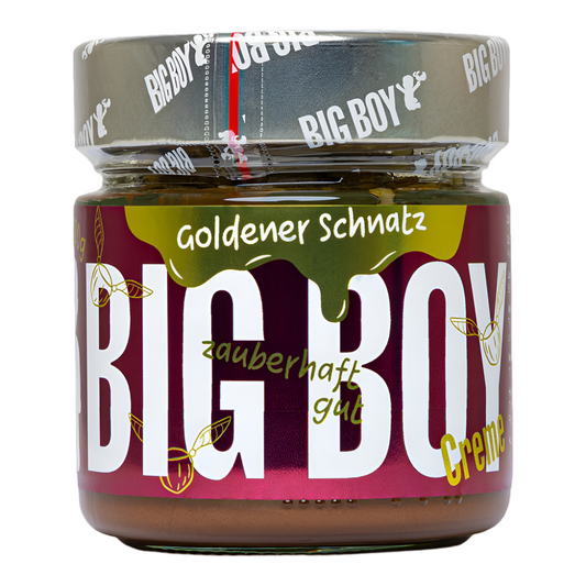 BIG BOY® Goldener Schnatz - Süße Haselnusscreme mit knusprigen Nüssen und Kakao